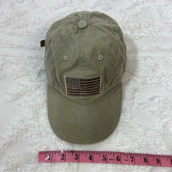 PORT AUTHORITY American Flag Baseball Cap Hat Men's SzOS Green StreetWear Sporty - Picture 5 of 8